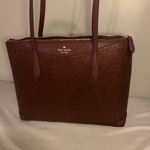 Maroon sparkle Kate spade tote